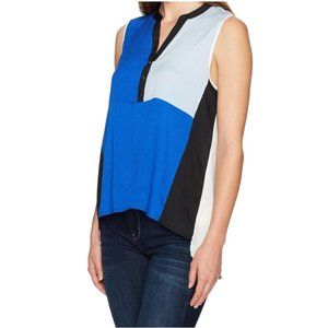 Ivanka Trump Color blocked Hi-Low Blouse